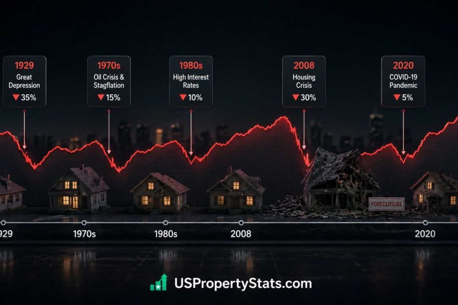 feature image for article History of US Housing Market Crashes: Timeline and Data
