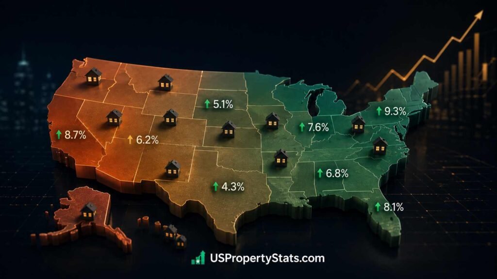 Home Appreciation Rates by State: Annual and Long-Term Data