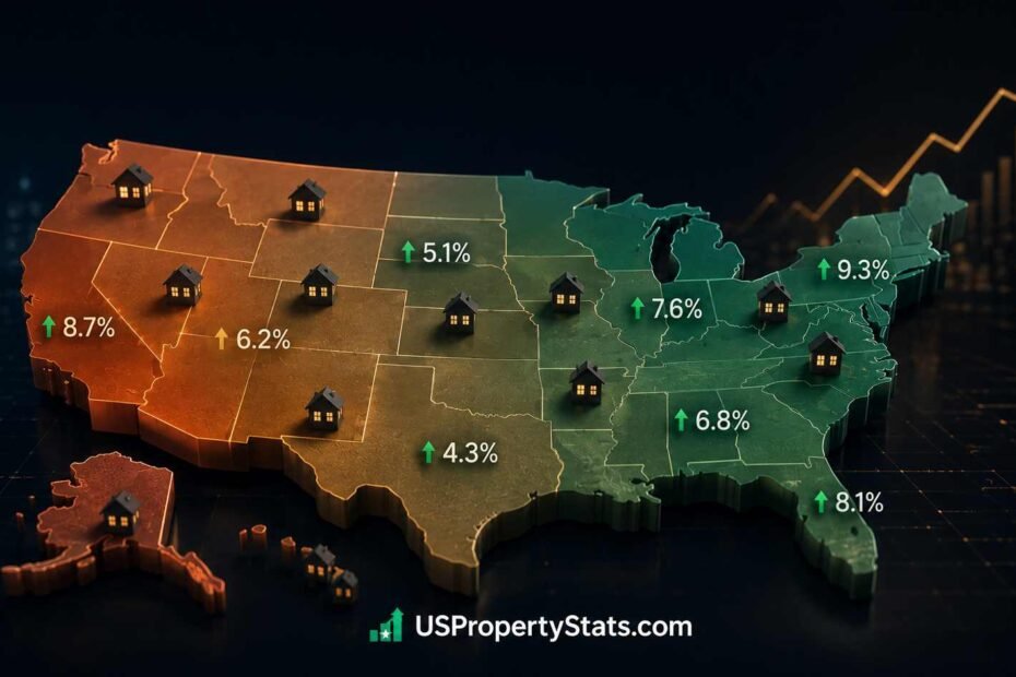 Home Appreciation Rates by State: Annual and Long-Term Data